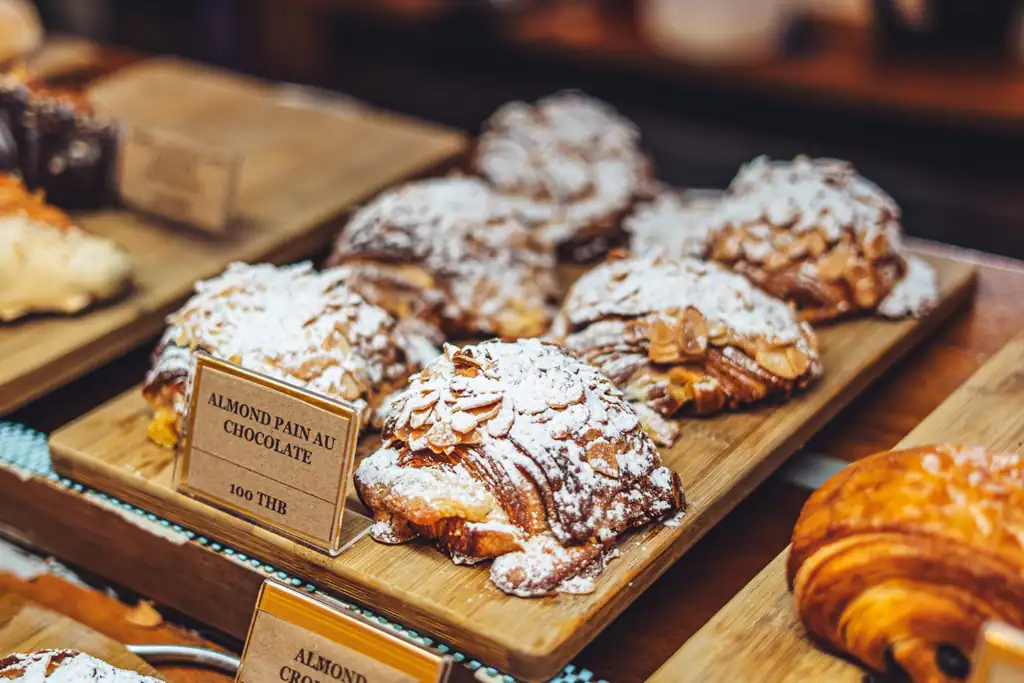 Pastries | Happy Hour Pastrie | Fresh | Homemade | Almond Pain au Chocolate | Butter | Creamy | Croissant & Ko | Koh Tao