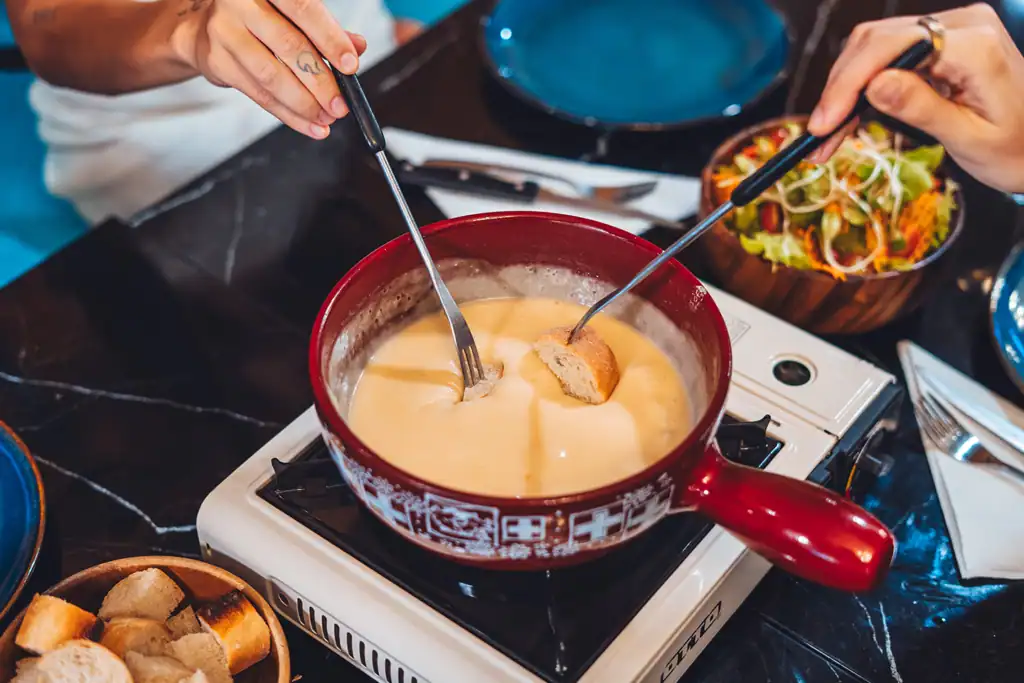 Fondue | Shared Cheese | Premium Cheese | Fresh | Melted | Salad | Homemade Bread | Croissant & Ko | Koh Phangan