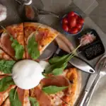 Burrata Ham Pizza | Tasty | Crunchy | Ham | Burrata | Fresh | Salty | Creamy | Croissant & Ko | Koh Tao